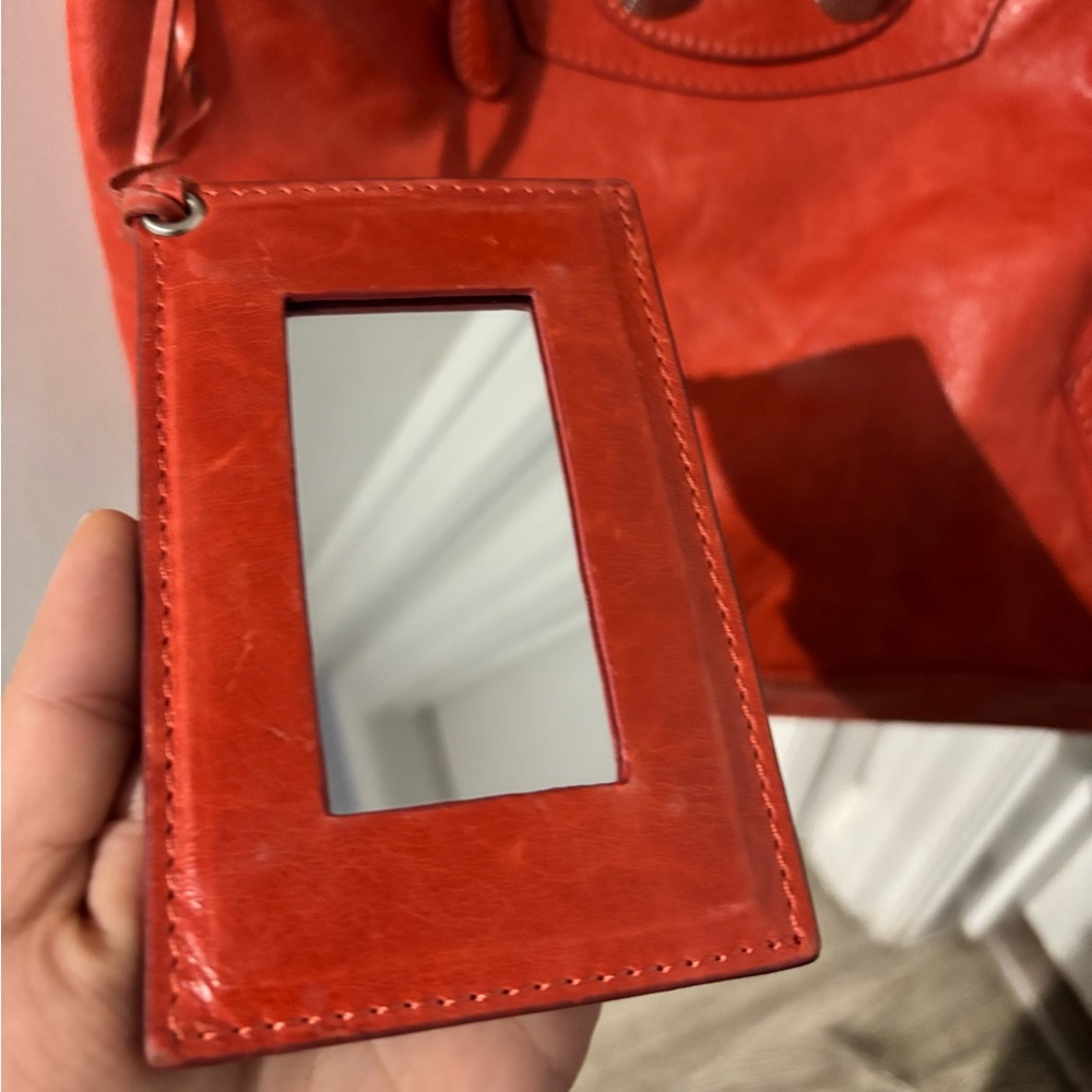 Authentic BALENCIAGA Giant Day Bag with mirror Red/Orange - Picture 8 of 16